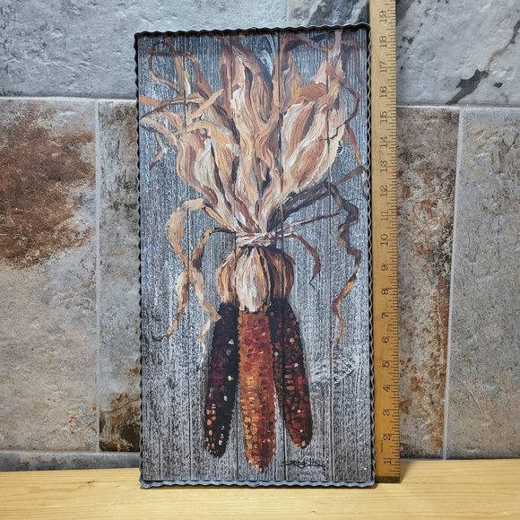 RTC Indian Corn Painting Corrugated Galvanized Iron Framed Signed Spradlin 2019 - Picture 8 of 15